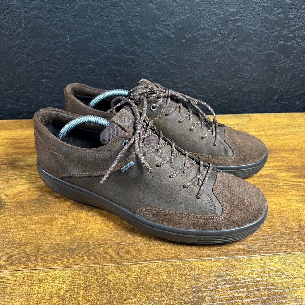 ECCO Soft 7 Tred 450104-51869 Brown Leather GORE-TEX Sneakers Mens Size 10 US 44